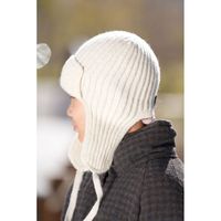 Bonnet d'hiver mongol avec protège-oreilles, couleur blanc bio, logo personnalisé, ajustable, unisexe
