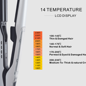 Lisseur à vapeur <span class=keywords><strong>professionnel</strong></span> pour cheveux, fer à lisser plat, écran LCD, affichage de la température, lisseur à infrarouge - Product Image 4