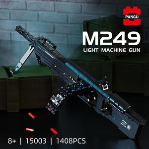 Serie de Ametralladoras M249, Ametralladora Ligera de Plástico para Ensamblar, con Batería, Manual, Disparo Continuo, Alta Dificultad - Product Image 3