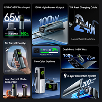 Banque d'alimentation portable Vention avec écran TFT universel, 20000 mAh, charge rapide, banque d'alimentation pour ordinateur portable
