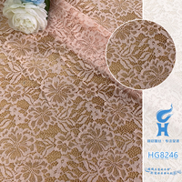 Tissu en dentelle brodée multicolore 100 % polyester de marque HG avec motif floral ajouré pour robe de soirée