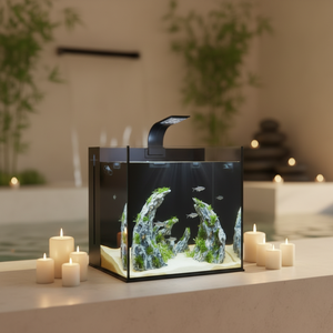 Acuario YEE Ultra Clear <span class=keywords><strong>con</strong></span> Filtro Trasero Silencioso, Listo para Usar, <span class=keywords><strong>Agua</strong></span> Dulce y Salada para el Hogar, Dormitorio u Oficina - Product Image 2