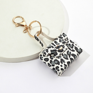 Porte-clés en cuir PU imprimé léopard 2026, forme de sac, <span class=keywords><strong>mini</strong></span> sac à main suspendu en cuir PU - Product Image 2