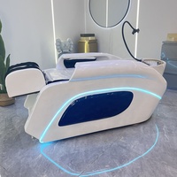 Fauteuil de massage moderne inclinable à vapeur à circulation d'eau pour spa haut de gamme avec bassin en céramique blanche et repose-pieds réglable