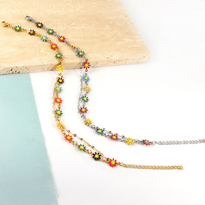 Minimalist Double Layer <b>Anklet</b> <b>Gold</b> Star Charm Zinc Alloy Women's Foot Ornament Adjustable Gift - Product Image 2