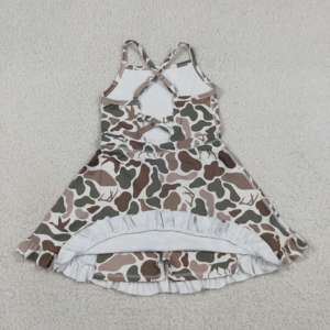 RTS Hunting Camouflage <b>Ankle</b>-Length Children's Clothing Little Girls Dress Summer Play Tennis Athletic Wear Yoga Dress - Product Image 5