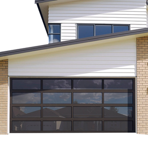 Porte de garage miroir 9*7 pieds panneau piéton multi-sections télécommande moteur levage automatique - Product Image 3