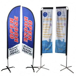 Outdoor Advertising and Events Beach Flag Advertising Custom Logo Blade Sail Sign and Banner Feather Beach Flag a - Product Image 1