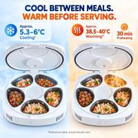 Distributeur automatique de nourriture pour chat avec 5 programmes de repas, plateau rotatif et service à chaud pour les soins quotidiens des chats et des chiens