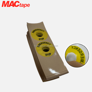 Ruban de signalisation industrielle UL/CE, étiquette personnalisée d'arrêt d'urgence en polyester, autocollant de bouton de réinitialisation de défaut ISO 13850, panneau de sécurité - Product Image 1