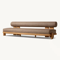 Ensemble de canapés en teck massif de luxe moderne, mobilier d'extérieur de haute qualité pour villa, jardin, ensemble de canapés d'extérieur