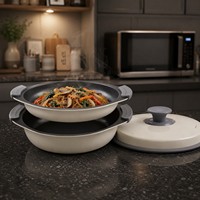 Plat de cuisson multifonctionnel en pierre pour micro-ondes avec revêtement PTFE, idéal pour rôtir et cuire rapidement sans huile et sainement