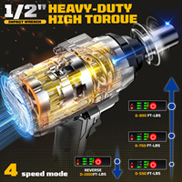Obeng Impack Tanpa Kabel 1/2 Inch 1100N.m Torsi Tinggi 20V Brushless untuk Perbaikan Ban Mobil, Truk, dan Peralatan Berat