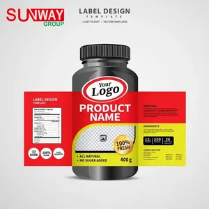 Productos impermeables para el cuidado de la salud, con logotipo personalizada etiqueta adhesiva de alta calidad de impresión barata, embalaje de botella de medicina para pastillas