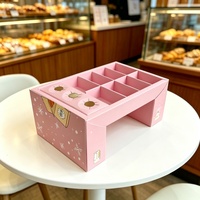 Boîte cadeau en papier personnalisée pour présentation alimentaire, avec compartiments et fentes, pour crêpes, croissants, biscuits, desserts, brunch et plateaux de dégustation