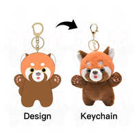 Vente chaude mignon mini peluche dinosaure raton laveur jouets personnalisé animal en peluche en peluche moindre panda porte-clés poupée