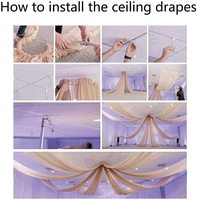 Rideaux de plafond en mousseline de soie pour mariage en gros, draperies en mousseline de soie pour événements