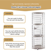Grande cage à chat moderne en métal pour intérieur, enclos pour animaux de compagnie avec plateau en plastique et finition thermolaquée