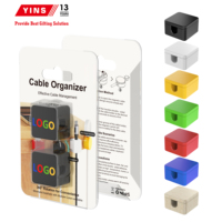 YINS-J44 Organisateur de câbles magnétique en plastique écologique, durable, impression de logo sur surface plate, faible MOQ, cadeaux en gros pour événements professionnels