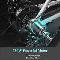 Vélo Électrique Transfrontalier avec Livraison Directe Disponible, VTT de 29 Pouces à 21 Vitesses en Alliage d'Aluminium avec Moteur Arrière Sans Balais, Idéal pour les Trajets Quotidiens