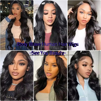 Pelucas de Cabello Humano con Ondas Suaves, Peluca Frontal sin Pegamento, Peluca Frontal Transparente con Encaje HD, Pelucas de Cabello Humano Pre-Arrancadas para Mujeres Negras