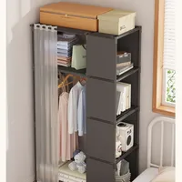 Armoire de rangement minimaliste simple/double rangée pour vêtements, anti-poussière, pour chambre à coucher et dortoir