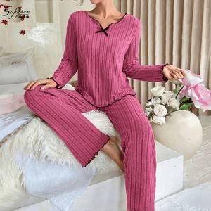 P171 Conjuntos de Pijama Acogedores para Damas para Dormir Estilo Victoria's <span class=keywords><strong>Secret</strong></span>, <span class=keywords><strong>Pijamas</strong></span> y Ropa de Dormir Suave y Personalizable para Mujer, Ropa de Dormir de Invierno - Product Image 3
