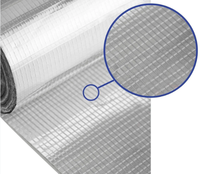 Feuille d'aluminium multicouche/PET métallisé renforcé avec fibre de verre/filet tissé, face réfléchissante pour re-laminage