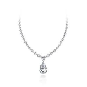 Luxury 60ct Water Drop 18*29 High Carbon Diamond Large Pendant European And American 48cm High-end 925 Necklace