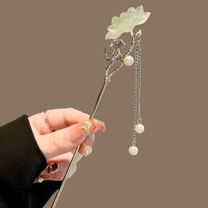 Horquilla colgante con diseño de loto de estilo chino antiguo, elegante accesorio para el cabello Hanfu para mujer, horquilla con movimiento, adorno Hanfu - Product Image 4
