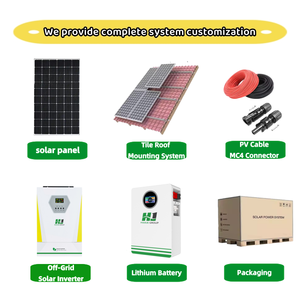 HJ 750W ソーラーパネルシステム 鉛蓄電池 110-240V 200AH リチウム電池 ハイブリッドインバーター 60Hz 3相 電力貯蔵 MPPTソーラー - Product Image 4