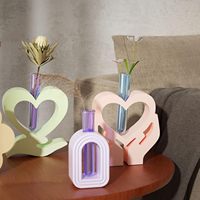Moule en silicone pour vase à fleurs en forme de cœur en forme d'arc pour décoration de centre de table en résine, plâtre, céramique, hydroponique et mariage