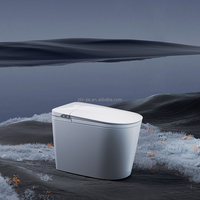 Toilette intelligente automatique avec bidet électrique chauffant en céramique moderne pour salle de bain avec télécommande, drainage en S inclus