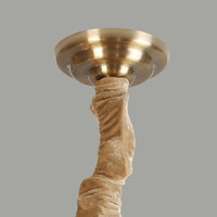 Lustre en verre de style européen de luxe, cadre en bronze, hauteur réglable, LED à intensité variable, salon, hôtel, villa, décoration intérieure haut de gamme