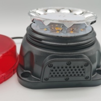 Multifunktions 2 In 1 Amber Red Gabelstapler Umkehr horn lampe 107dB LKW Alarm Lautsprecher Strobe LED Beacon Light mit schwarzer Oberseite