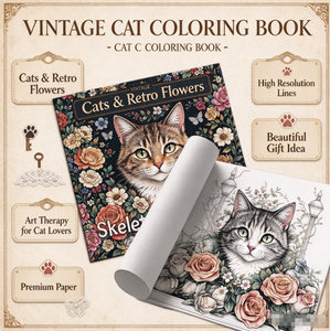 Libro <span class=keywords><strong>da</strong></span> <span class=keywords><strong>colorare</strong></span> vintage per adulti con gatti e arte floreale, album con copertina morbida rilegata, stampa offset su carta patinata, regalo rilassante - Product Image 2