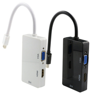 Câble adaptateur convertisseur 3 en 1 Thunderbolt Mini DisplayPort vers DVI VGA HDMI 4K 1080P pour iMac Mac Pro Air Book