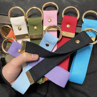 Einfarbiges Handgelenk-Schlüsselband mit Goldmetallbeschlägen, Blanko-Stoff-Schlüsselband mit Individuellem Logo für Werbegeschenke