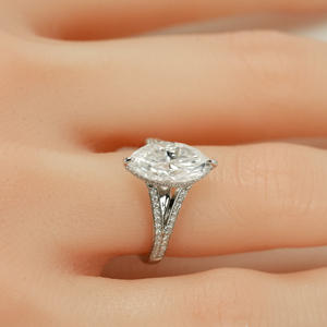 Bague de fiançailles en argent sterling S925 plaqué rhodium, taille marquise, moissanite D VVS, bague de mariage de luxe pour les occasions de fête - Product Image 3