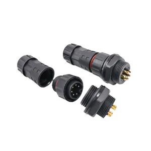 AOHUA 6Pin lampu Led tahan air konektor kabel M20 perakitan kawat las tipe laki-laki perempuan Plug 4A 0.5mm kabel sambungan