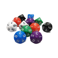 Dés de jeu polyédriques solides et opaques D24 à 24 faces en résine et acrylique avec chiffres blancs – Ensemble de 7 pièces pour jeux de rôle de table et jeux de société