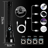Lampe torche LED tactique puissante rechargeable, 4000 lumens, XHP70 & XHP50, corps en alliage d'aluminium, batterie 18650 26650