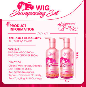 Le logo privé EVERYTHINGBLACK hydrate et protège le shampooing <span class=keywords><strong>synthétique</strong></span> pour perruques et extensions de cheveux humains - Product Image 3