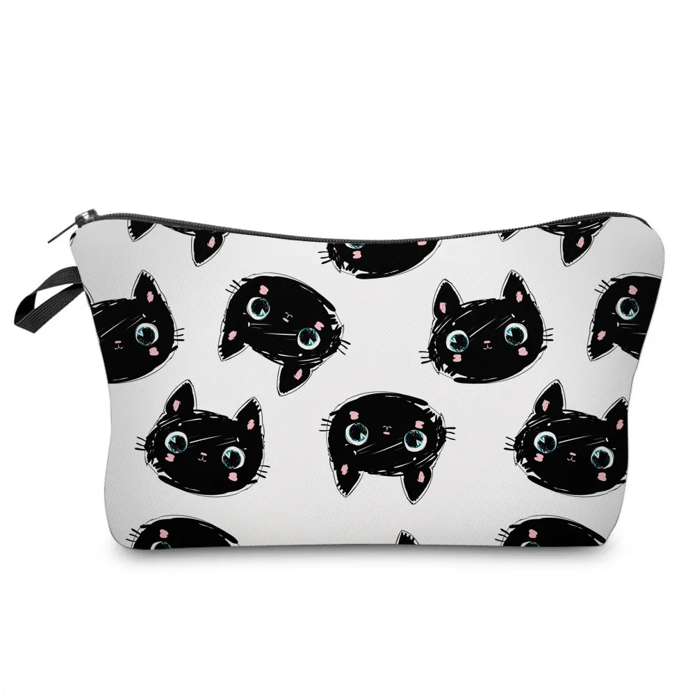 Trendy kosmetik tasche nette katze muster wasserdicht make-up fall frauen nette reisetaschen