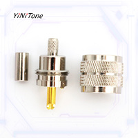 Adaptor Solder koaksial RF UHF PL259 colokan pria baru untuk antena Laptop Radio CB Ham kompatibel RG58 RG142 LMR195 LMR200