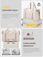 Sac de sport 2 pièces OEM/ODM pour femmes, grande capacité, sac fourre-tout de sport avec pochette à maquillage amovible, logo personnalisé