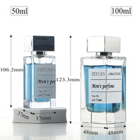 Flacon de parfum noir OEM personnalisé de 30ml 50 ml 100ml rectangulaire vintage portable vide en verre de pulvérisation carré de 50 ml avec couvercle en plastique