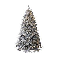 Maßgefertigter Großhandel Weihnachtsdekoration PET Kiefernnadel Kunststoff Künstlicher Schnee-Weihnachtsbaum 7f Mit Schneeflocken