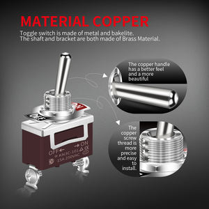 Interruptor de Palanca de Enclavamiento ON-OFF de 2 Posiciones Daiertek KN3C-101 12VDC 30A SPST 15A 250V 12MM con Cubierta Protectora Resistente a la Intemperie - Product Image 5