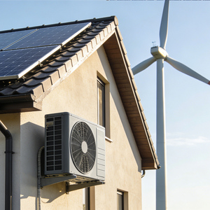 Système de chauffage et d'eau chaude résidentiel à pompe à chaleur air-eau avec PVT et éolien : le système éolien + PVT + pompe à chaleur est entièrement couplé - Product Image 1